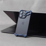 Prabangus netaisyklingo aliuminio lydinio buferio telefono dėklas, skirtas iPhone 12 13 14 15Pro Max Plus objektyvo plėvelės apsaugai metalinis smūgiams atsparus dangtelis iPhone 15 Pro Max