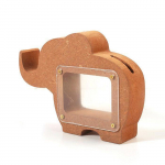 Tirelire - Non sp&eacute;cifi&eacute; - Rectangulaire - Hublot transparent - Bois - 15 x 11 x 3 cm ruda