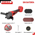 ONEVAN 125MM Akumuliatorinis kampinis &scaron;lifuoklis 2in1 poliravimui M14 Pjovimo diskas Metalui, Medienai Maitinamas įrankis Makita 18V Akumuliatoriui Pin Without battery