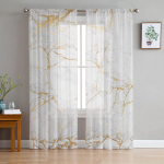 Marmuro permatomos užuolaidos tiulis svetainei kavinėje miegamojo virtuvei &scaron;ifono permatomo lango apdailos dekoracijos 1 PCS W150XH250cm&Grommet Top