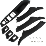 BMW 5 F10 F11 09-17 priekinės salono durų rankenėlių komplektas 7 vnt. JUODAS