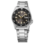 Seiko SRPL79K1 5 Sports SKX Nerūdijančio Plieno Automatinis Laikrodis 38mm Dėkle Vyrams, Dydis, Juodas/Sidabrinis