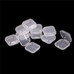 10 vnt Mini skaidraus plastiko mažos dėžutės papuo&scaron;alų ausų ki&scaron;tukų talpyklos laikymo dėžutė