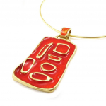 Dolce Vita [D0006] - Collier Cr&eacute;ateur 'Fresque' Orange Sanguine