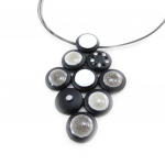NOA [J4250] - Collier Cr&eacute;ateur 'Coloriage' noir gris
