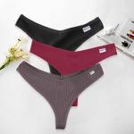 FINETOO 3Vnt./rinkinys Seksualios kelnaitės, moteri&scaron;kos medvilninės G-stygelių moteri&scaron;kos apatinės kelnaitės Kelnaitės žemu juosmeniu Stringai, intymūs V formos juosmens apatinis trikotažas M