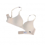 Moteri&scaron;kos seksualios spagečių juostelės ploni kau&scaron;eliai vienspalvė liemenėlė, belaidė, nesusmukusi besiūlė liemenėlė &bdquo;push-up&ldquo; XL &scaron;viesios abrikoso spalvos