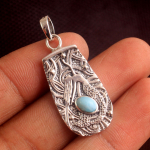 Larimar Peridot Mermaid pakabukas 925 Sterling Silver Charm Papuo&scaron;alai Reiki Pakabukas Statement Pakabukas mėlyna