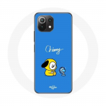 Coque pour Xiaomi Mi 11 Lite Bangtan BTS BT21 Chimmy Jimin Fond Bleu