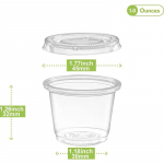 100 vnt mažų plastikinių indelių su dangteliais, sandariai sukraunami, salotų padažo indai, vakarėlių ir kelionių prieskonių puodeliai 1Oz-100pcs