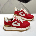 Natūralios odos Retro spalvos &bdquo;Forrest Gump&ldquo; batai moterims Ins Madingi nauji pavasariniai universalūs storapadžiai sportiniai tėčio batai