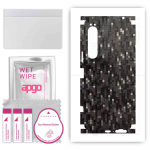 apgo Protective Skin Sticker for the back+sides compatible with Sony Xperia 1 IV, Full Wrap Film, Foil, Vinyl - Pattern Carbon Black Pixel