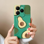 Dėklas &bdquo;Itel RS4 S24 Infinix Smart 8 Note 40 Pro Zero 30 Hot 40&ldquo; telefono korpusui, avokado ir animacinių filmukų ra&scaron;to, matinis mink&scaron;tas silikoninis apsauginis korpusas nuo kritimo. Infinix Zero 30 4G