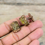 Citrino &scaron;iurk&scaron;čios rankogalių sąsagos Elektroformuotos varinės rankogalių sąsagos Rankų darbo brangakmenių rankogalių segtukai Elektroformuoti papuo&scaron;alai Dovana vyrams Neapdorotų akmenų rankogalių sąsagos