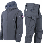 Nauja karinė uniforma kovos kostiumas Soft Shell vandeniui atspari taktinė striukė + kelnės žygiams stovyklaujant XXXXL