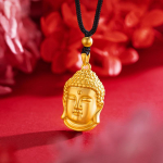 Budos galvos juodos virvės karoliai Lucky Amulet reguliuojamas pakabukas Tathagata Budos raktikaulio grandinė Religinė budistų papuo&scaron;alų dovana