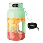 Daugiafunkcinis ne&scaron;iojamas sulčiaspaudės puodelis su skaitmeniniu ekranu, didelės talpos USB įkraunamas belaidis kokteilių mai&scaron;ytuvas A balta