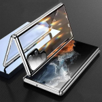 Magnetinis dvipusis grūdinto stiklo dėklas, skirtas &bdquo;Huawei Honor 60 SE 50 Pro X50 X40 X30 X40 GT&ldquo;, viso objektyvo apsauginis metalinis buferio apverčiamas dangtelis for Honor 50 Pro sidabras