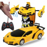 24CM pas de music D &ndash; Jouet de voiture t&eacute;l&eacute;command&eacute; pour enfants, Robot de transformation &agrave; induction, D&eacute;te