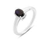 Sidabrinis žiedas su natūraliu safyru 1,025 ct, gaminio svoris 2,59 g (2164920) 17.5 safyras