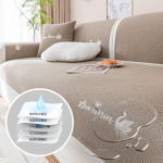 Vandeniui atspari siuvinėta gulbės sofa pagalvėlė keturių sezonų universali sofa pagalvėlė neslystanti vienspalvė nelipni naminių gyvūnų plaukų sofa uždangalas 70x70