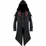 &bdquo;Cosplay&ldquo; viduramžių vyras gatvės apranga su gobtuvu striukės vir&scaron;utiniai drabužiai, kostiumas Edward Assassins Creed XXXL juoda