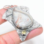 Laguna Lace Agate, Citrine 925 Sterling Silver Gift Pendant 2.64 n2p51