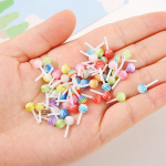 Mini Food Play Lollipop Nail Art 3D saldainių dervos priedai 6x12mm