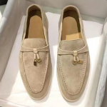 Moteri&scaron;ki Loafers Zom&scaron;inės odos plok&scaron;čiapadžiai vaik&scaron;čiojimo batai Laisvalaikio batai 38 chaki