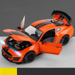 Naujas didelis 1:18 &bdquo;Ford Mustang GT500&ldquo; miniatiūrinio lydinio, liejamo metalo sedano modelis, stalinis stalas, kolekcija, dekoracija, tendencija, papuo&scaron;alai, vaiki&scaron;ki žaislai oranžinė