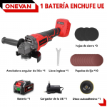 ONEVAN 125MM Akumuliatorinis kampinis &scaron;lifuoklis 2in1 poliravimui M14 Pjovimo diskas Metalui, Medienai Maitinamas įrankis Makita 18V Akumuliatoriui Pin 1 Battery 1EU Plug