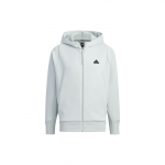 Adidas SS24 Z.N.E. Džemperis su gobtuvu su vienos spalvos logotipu Vyri&scaron;ki sportiniai drabužiai &Scaron;viesiai pilkas IQ1378 L