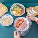 Daugkartinio naudojimo vienkartinis maisto dangtis Plastikinė plėvelė Patvarūs elastingi maisto dangteliai dubenims Elastingi lėk&scaron;čių dangčiai virtuvei Maisto laikymo mai&scaron;elis 100pcs