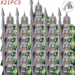 21 vnt. MOC LOTR Elfų Kario Orkų Armijos Figūrėlės &Scaron;arvai Sargybinis Nyk&scaron;tukas Karys &Scaron;aulys Viduramžių Riteriai Konstruktoriaus Kaladėlės Žaislas Dovana