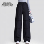 SNOWFLYING Women's Loose Straight-Leg Cargo Down Pants 2XL