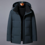 Žieminė pūkinė striukė vyrams didelio dydžio &scaron;ilta 90% baltųjų ančių pūkų paltas vidutinio amžiaus vyrams stora &scaron;ilta juoda parka žieminiai vir&scaron;utiniai drabužiai 5XL pilka