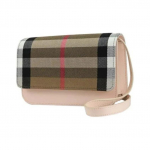Burberry Klasikinis languotas Nuimamas reguliuojamas dirželis Magnetinis užsegimas Ver&scaron;io odos Crossbody peties rankinė Moteri&scaron;ka &Scaron;viesiai rožinė Basic Set (Pouch + Dust Bag) rožinė