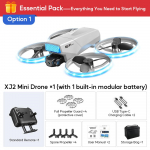 XJ2 Mini dronas 8K dviguba HD kamera 5G WIFI perdavimas Sulankstomas be&scaron;epetėlis RC keturcopteris Pilnas apsauginis dangtelis Nuotolinio valdymo pultas Žaislas Vaikų dovana Normal RC-1B