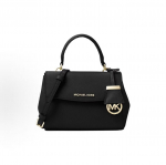 Michael Kors Mk Ava Vintage Auksinis Logotipas Detaliu Turtingos Karvės Odos Petinė Įstrižai Ne&scaron;iojama Didelė Rankinė Moteri&scaron;kos Rankinės Juoda 32F5GAVC1L-001 Shopping Bag Set(Basic Set+Shopping Bag)