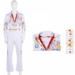 Stilingas unisex Elvis kostiumas Helovinui ir Cosplay renginiams su patogiu prigludimu 3XL