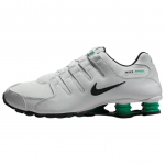 Nike Shox NZ serijos neslystantys ir kvėpuojantys žemi bėgimo bateliai vyri&scaron;ki pilki žali IQ8263-001 44 žalia