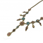 Les Tr&eacute;sors De Lily [E5721] - Collier Cr&eacute;ateur 'Fleurettes' Turquoise Marron turkis