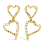 Les Tr&eacute;sors De Lily [H0439] - Boucles Plaqu&eacute; Or 'Love' blanc dor&eacute; - 20x9 mm auksas