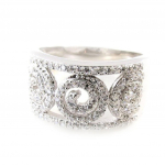 Bague Argent 'D&eacute;esse' blanc argent&eacute; (rhodi&eacute;) - 11 mm