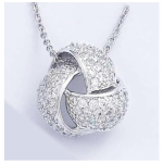 Les Tr&eacute;sors De Lily [J9557] - Collier Argent 'D&eacute;esse' blanc argent&eacute; (rhodi&eacute;) - 15 mm