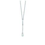 Les Tr&eacute;sors De Lily [J9619] - Collier Argent 'Sissi' Blanc argent&eacute; (rhodi&eacute;) - 4 cm