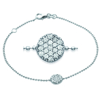 Les Tr&eacute;sors De Lily [K1859] - Bracelet Argent 'D&eacute;esse' blanc argent&eacute; (rhodi&eacute;) - 7 mm balta