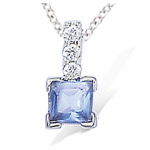 Les Tr&eacute;sors De Lily [L4597] - Collier Argent 'Celestina' tanzanite argent&eacute; (rhodi&eacute;) - 12x6 mm