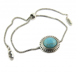 Les Tr&eacute;sors De Lily [P8159] - Bracelet cr&eacute;ateur 'Boho' turquoise argent&eacute; - 19x17 mm turkis