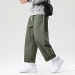 Japoni&scaron;ki gatvės drabužiai Vyri&scaron;ki Harajuku kelnės Vyri&scaron;ki plačios kelnės Hip Hop elastingas juosmuo Laisvas sportinis laisvalaikio džemperis S armijos žalia spalva